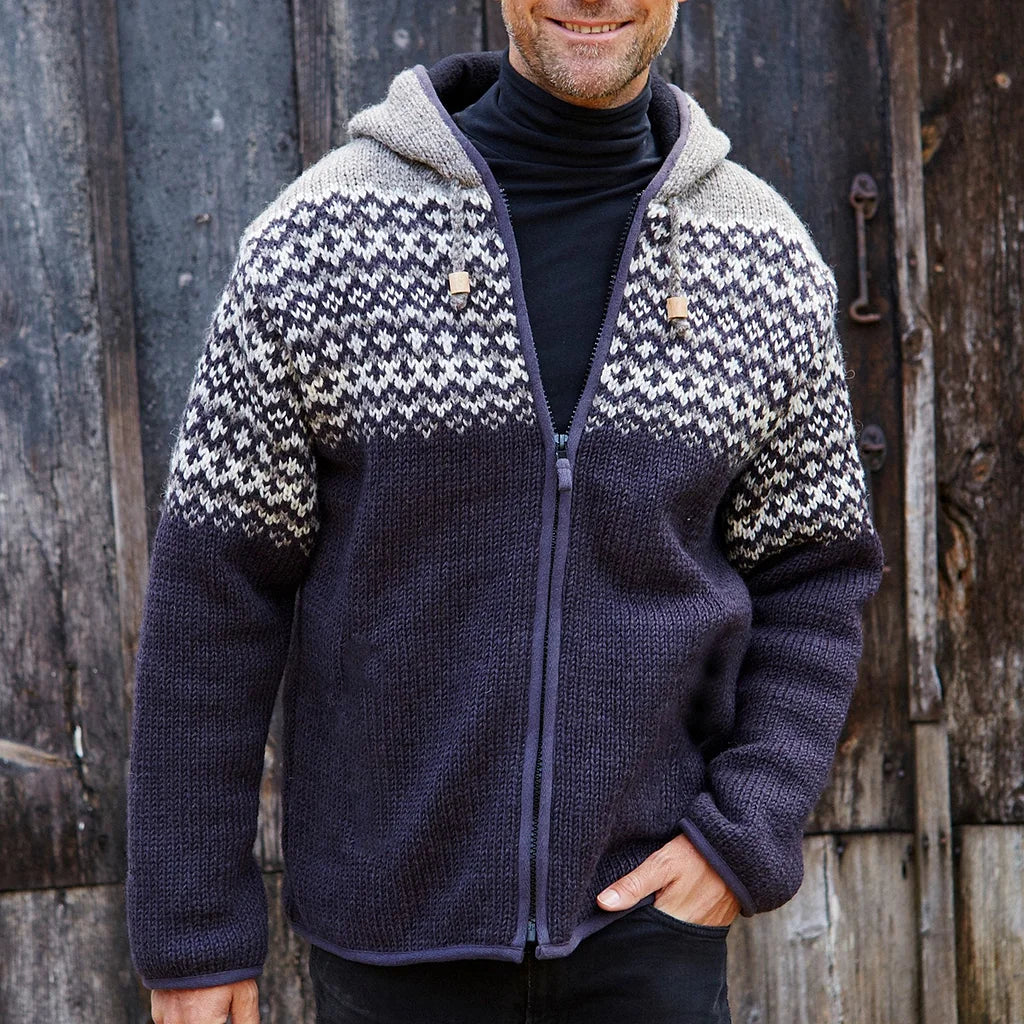 Wessel - Herren Strickjacke mit Kapuze