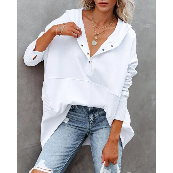 Amara - Lässige Herbst V-Ausschnitt Hoodie für Damen