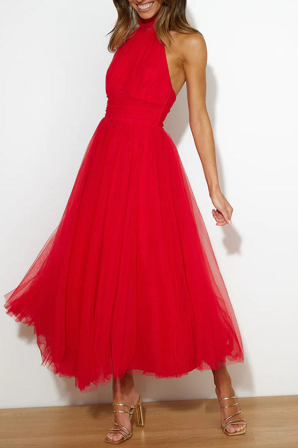 Helena | Elegantes Langes Kleid mit Bedecktem Rücken