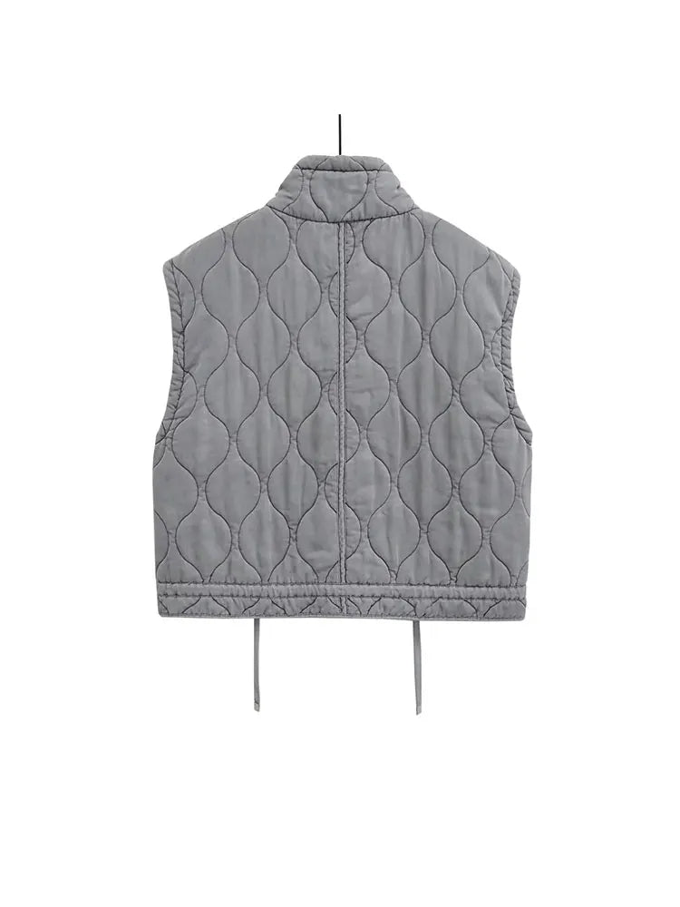 Shani | Herbst Winter Frauen Tasche Baumwolle Mantel Weste ärmellos