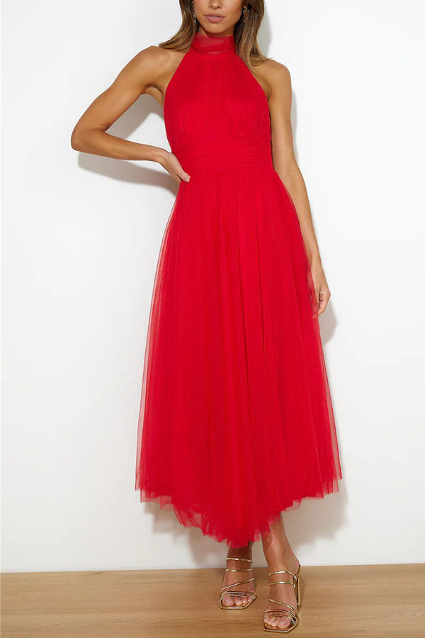 Helena | Elegantes Langes Kleid mit Bedecktem Rücken