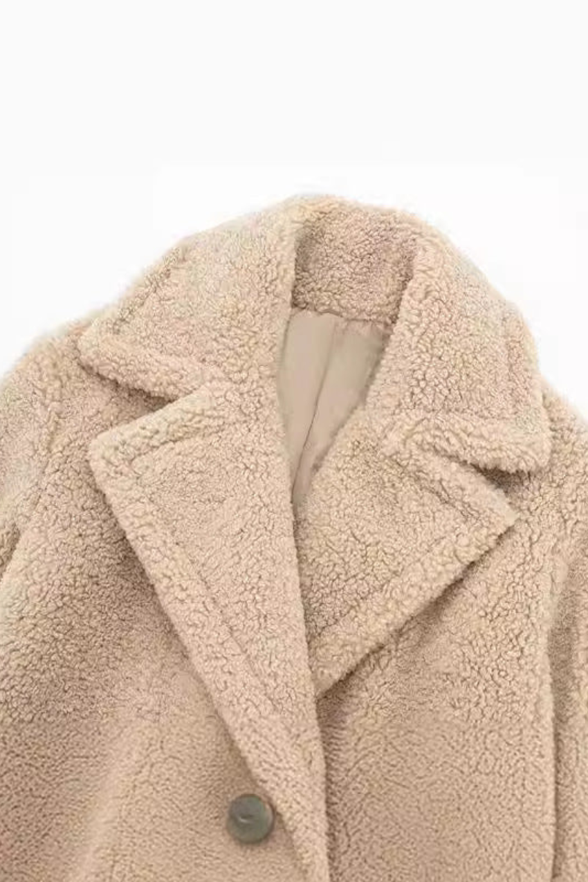 Langer Teddy Mantel Damen