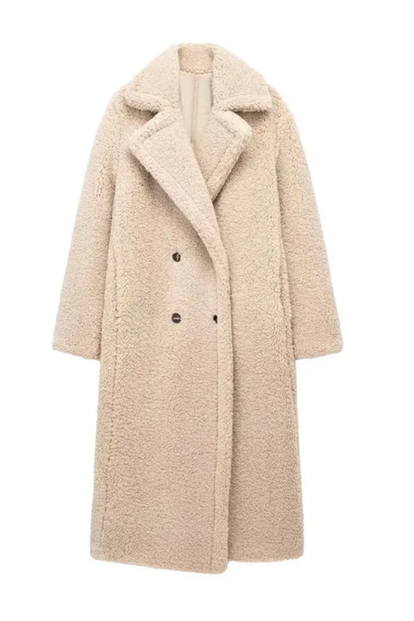Langer Teddy Mantel Damen