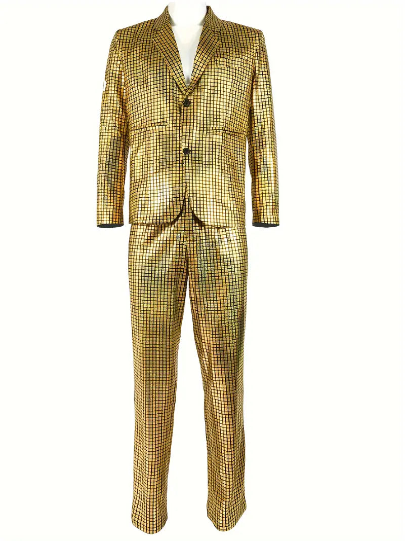 Eleganter, schicker, karierter Blazer mit glänzendem Muster