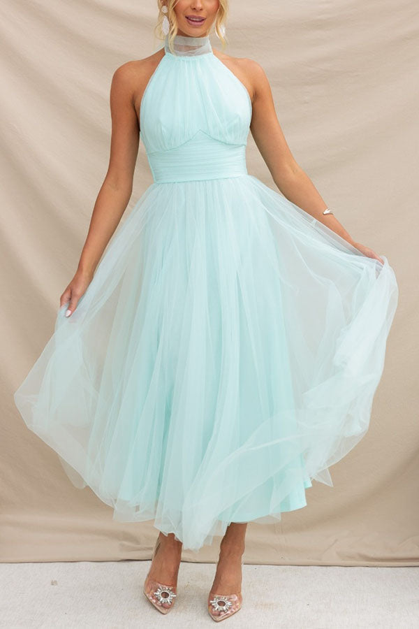 Helena | Elegantes Langes Kleid mit Bedecktem Rücken