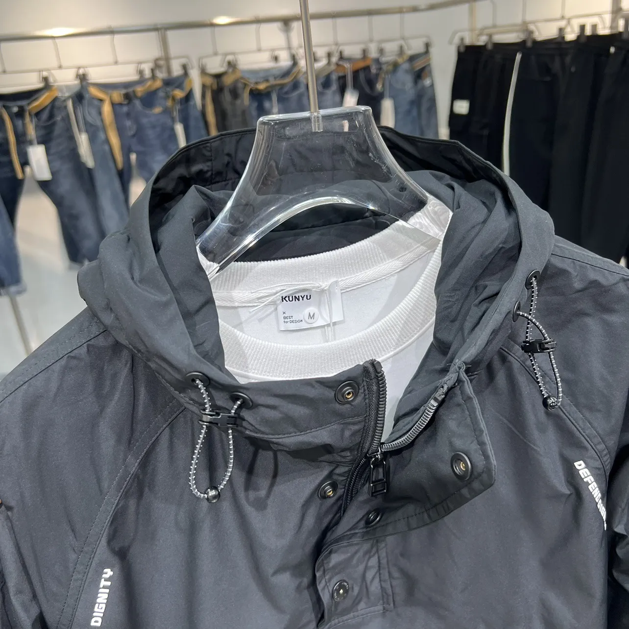 Kenny - herren kapuzenjacke mit halbem reißverschluss