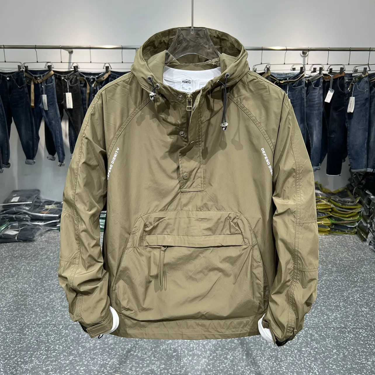 Kenny - herren kapuzenjacke mit halbem reißverschluss