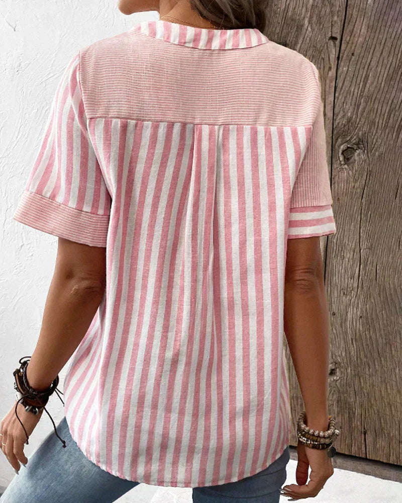 Barbara - Elegante Bluse mit Kunsthandwerksdruck für Damen