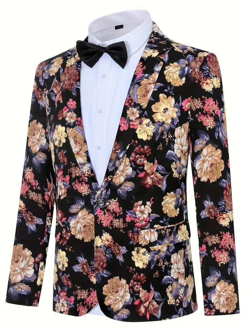 Jacke und Hose mit Blumenmuster, 2-teiliges Anzug-Set