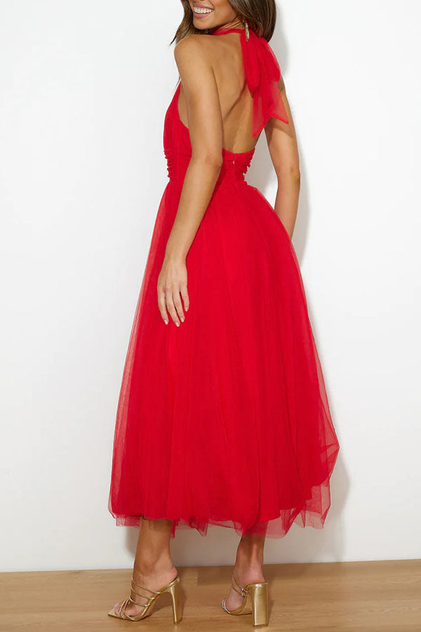 Helena | Elegantes Langes Kleid mit Bedecktem Rücken