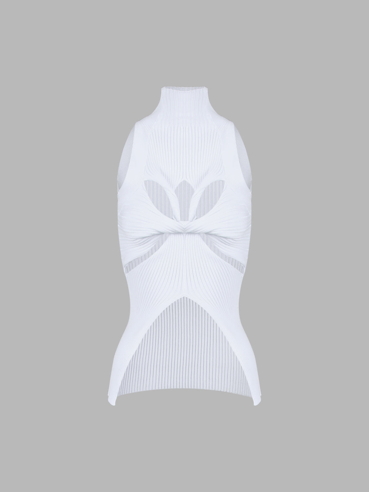 Anya | Geripptes Mockneck-Top mit Cutout