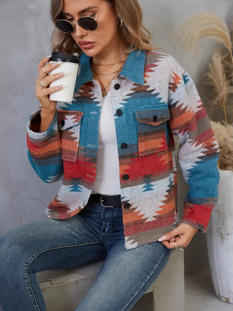 Romy | Aztek Muster Ethno-Jacke