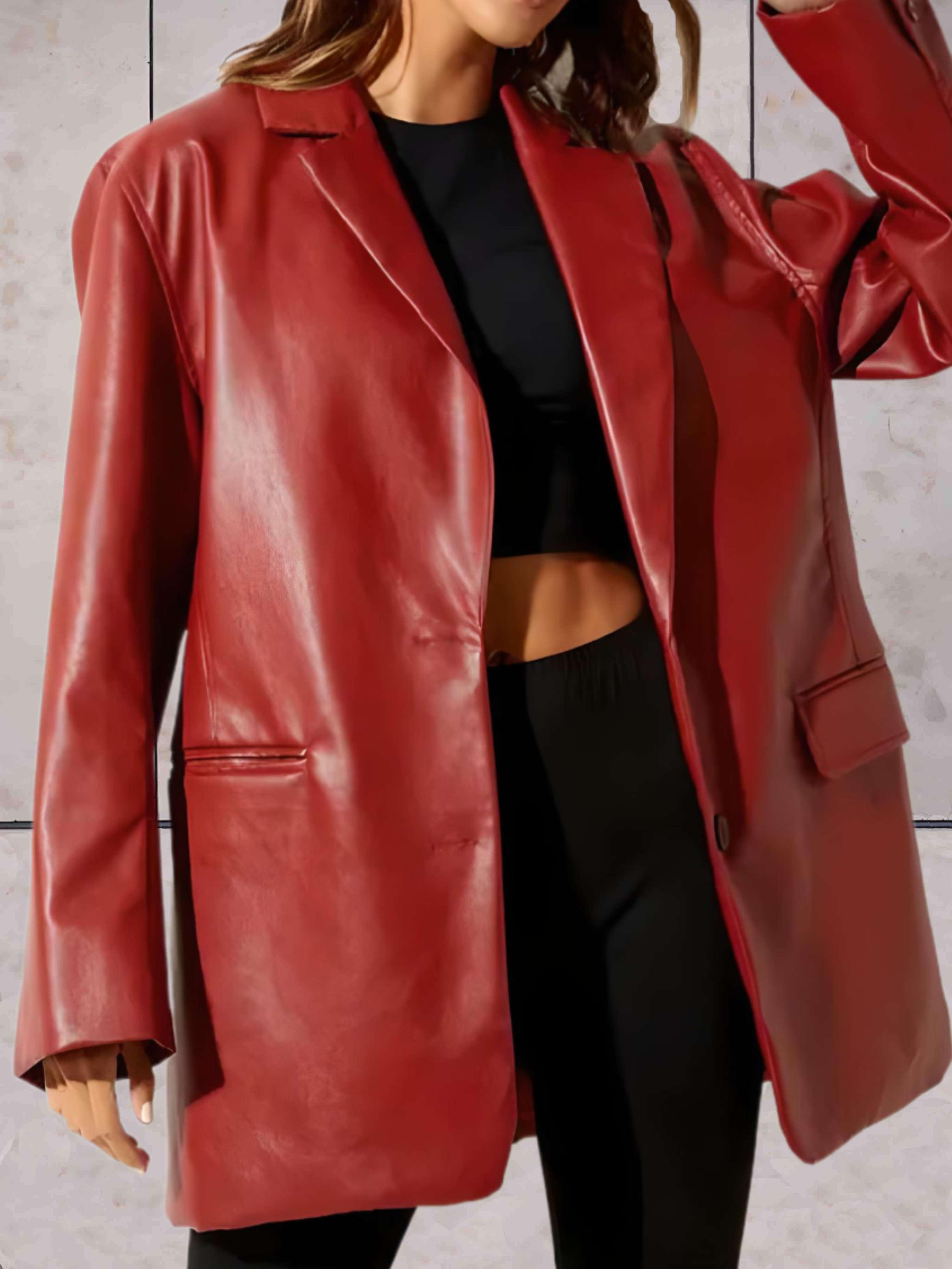 Aloisia - Elegante Damen-Lederjacke mit Reverskragen