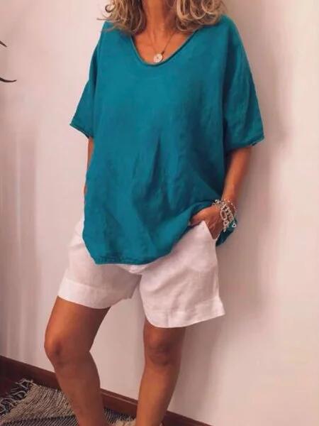 Freya | Oversized Leinen-T-Shirt für Damen