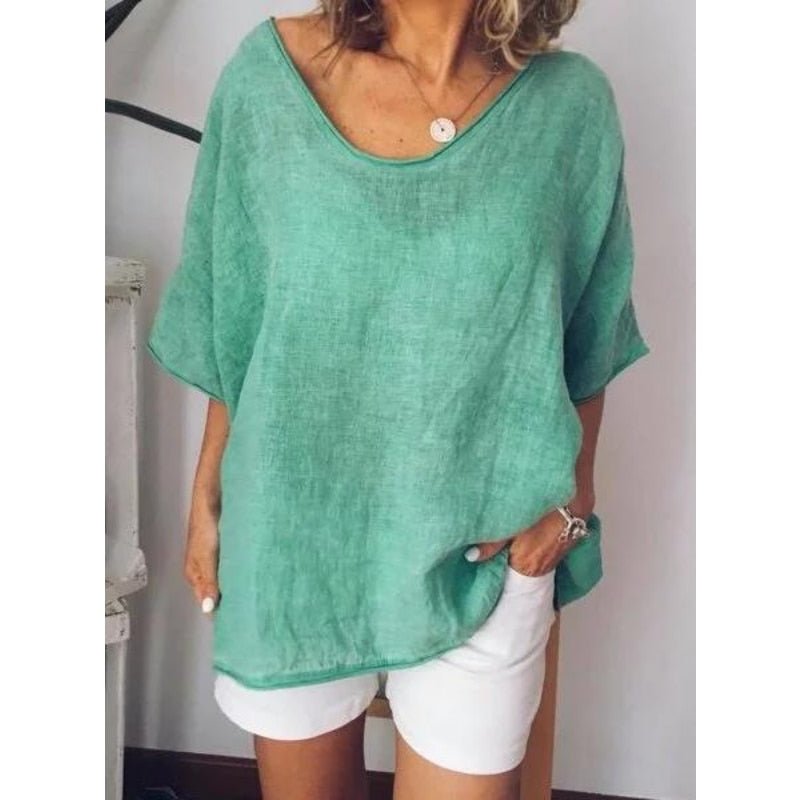 Freya | Oversized Leinen-T-Shirt für Damen