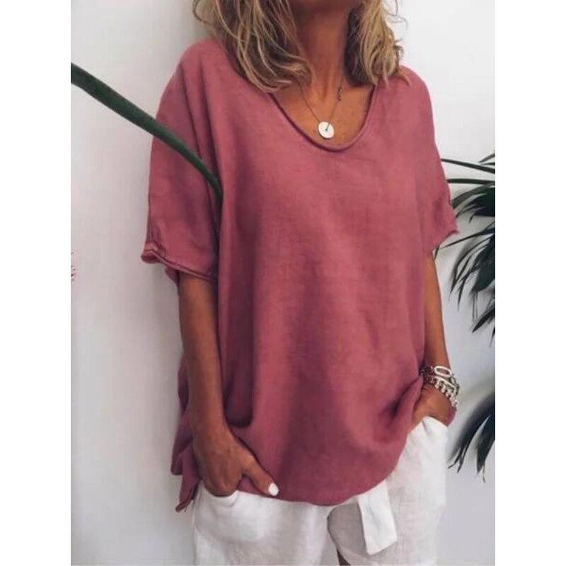 Freya | Oversized Leinen-T-Shirt für Damen