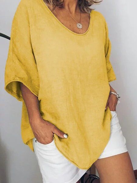 Freya | Oversized Leinen-T-Shirt für Damen