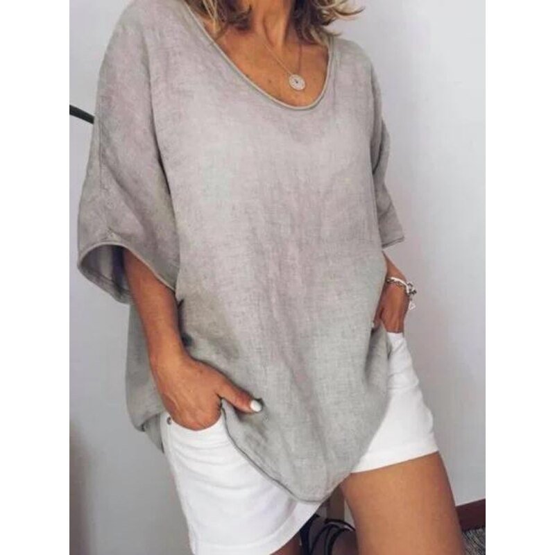 Freya | Oversized Leinen-T-Shirt für Damen