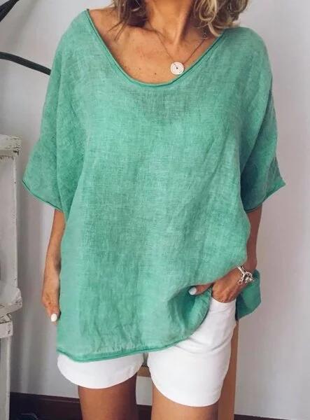 Freya | Oversized Leinen-T-Shirt für Damen