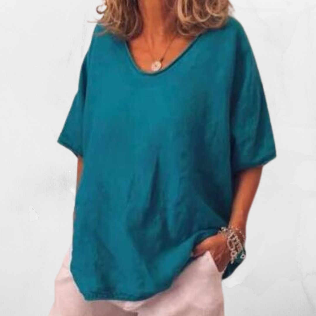 Freya | Oversized Leinen-T-Shirt für Damen