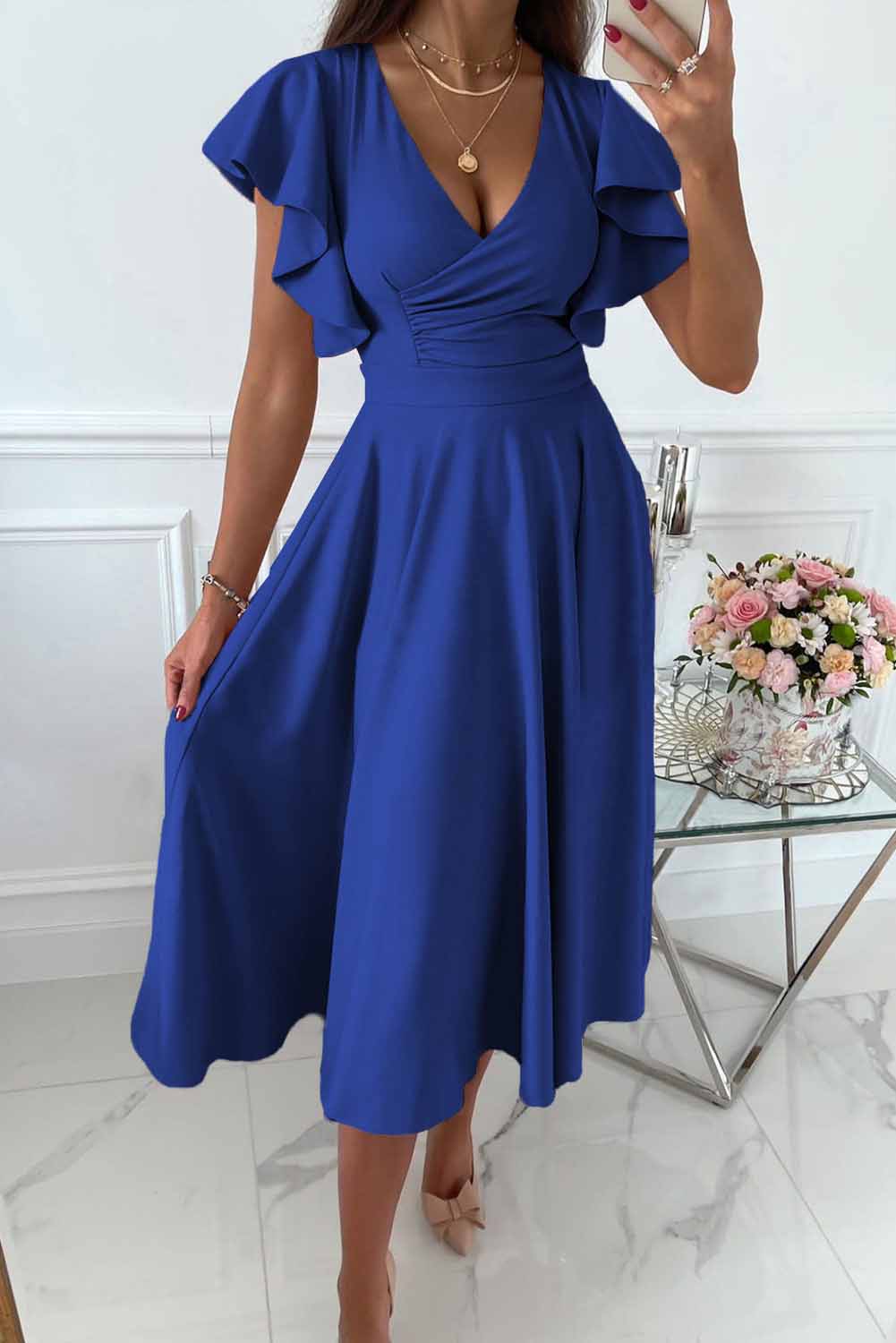 Sophee | Elegantes Sommer-V-Ausschnitt-Kleid