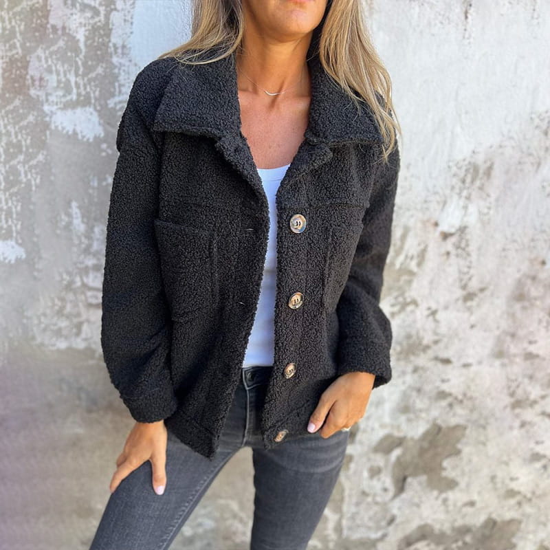 Trendige Plüschjacke für Damen