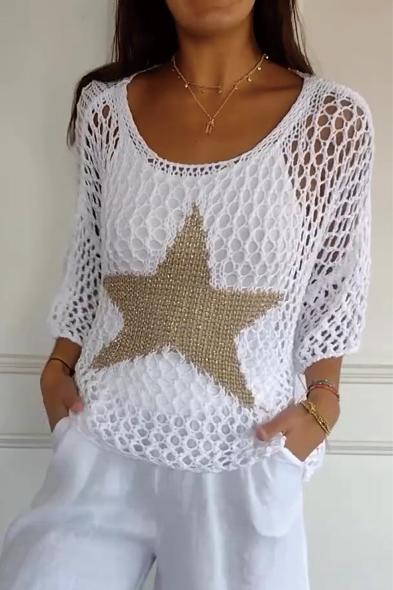 Milly | Transparenter Pullover mit Sternenmuster