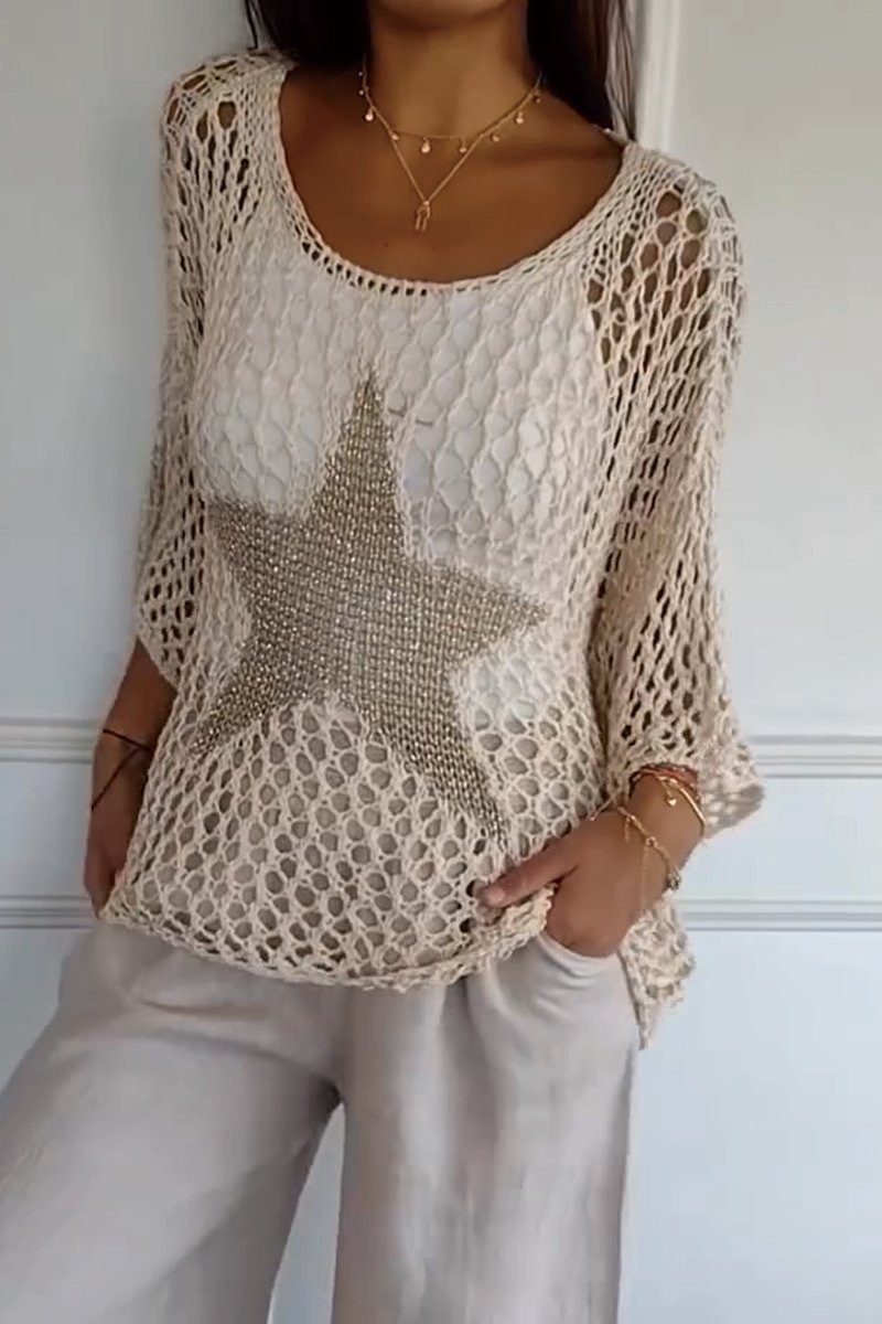 Milly | Transparenter Pullover mit Sternenmuster