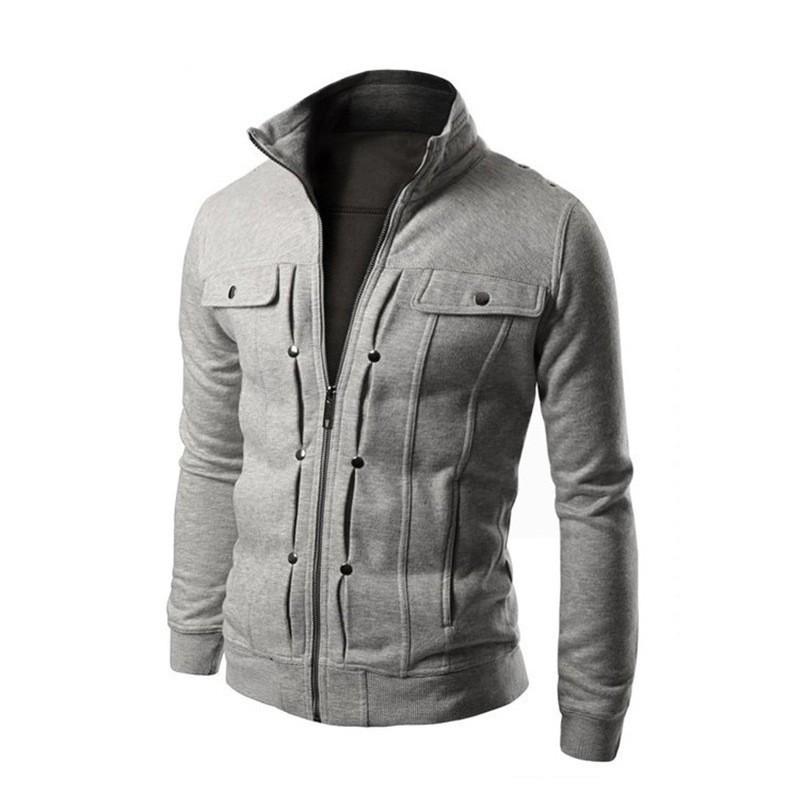 Herren-Stehkragenjacke mit Brusttaschen