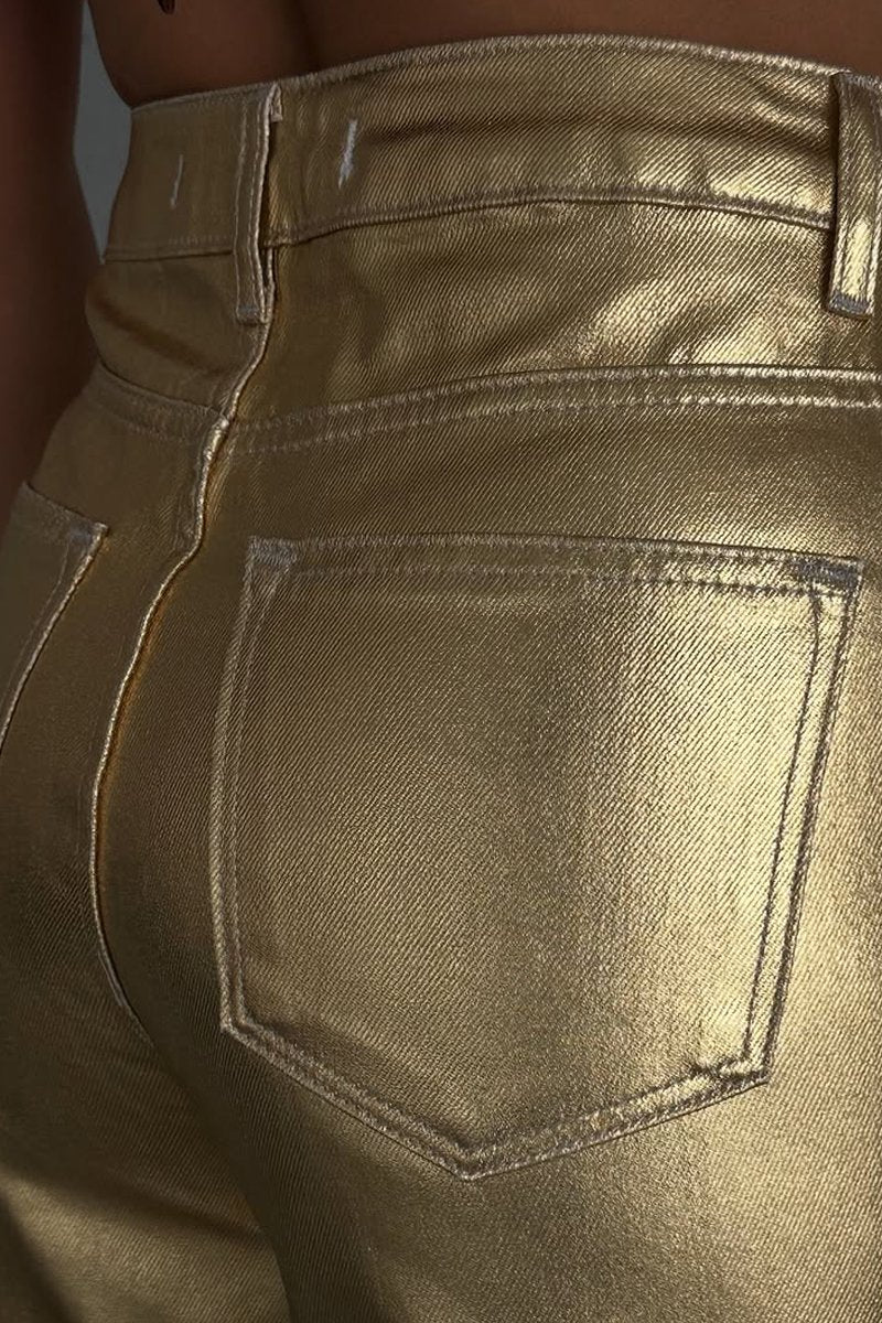 Weite Metallic-Hose | Glänzender Look | Modisches Statement