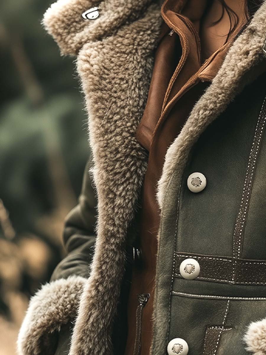 Retro Damen Wildlederjacke