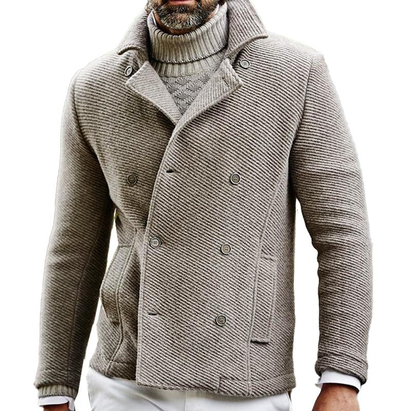 Ben - Klassischer Winter Khaki Zweireihiger Mantel für Herren