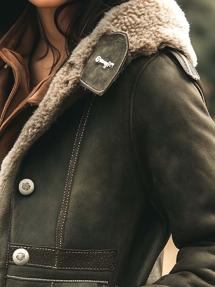 Retro Damen Wildlederjacke