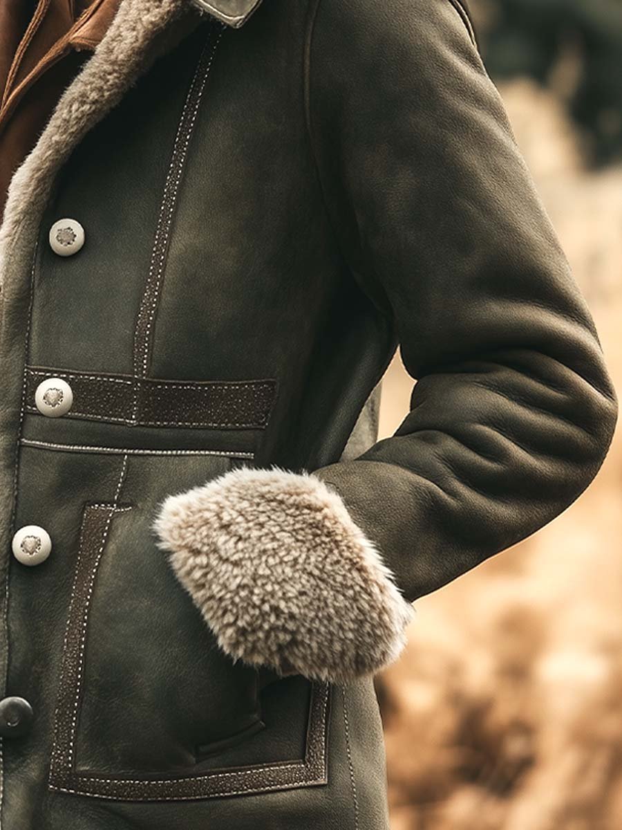 Retro Damen Wildlederjacke