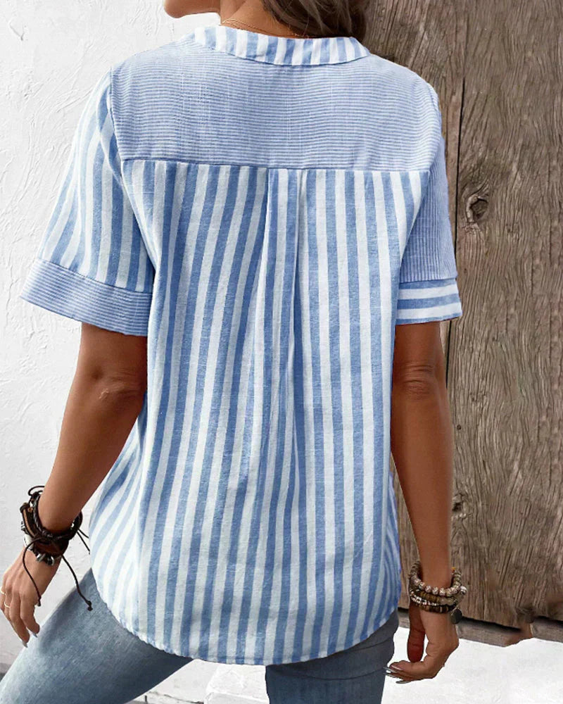 Barbara - Elegante Bluse mit Kunsthandwerksdruck für Damen