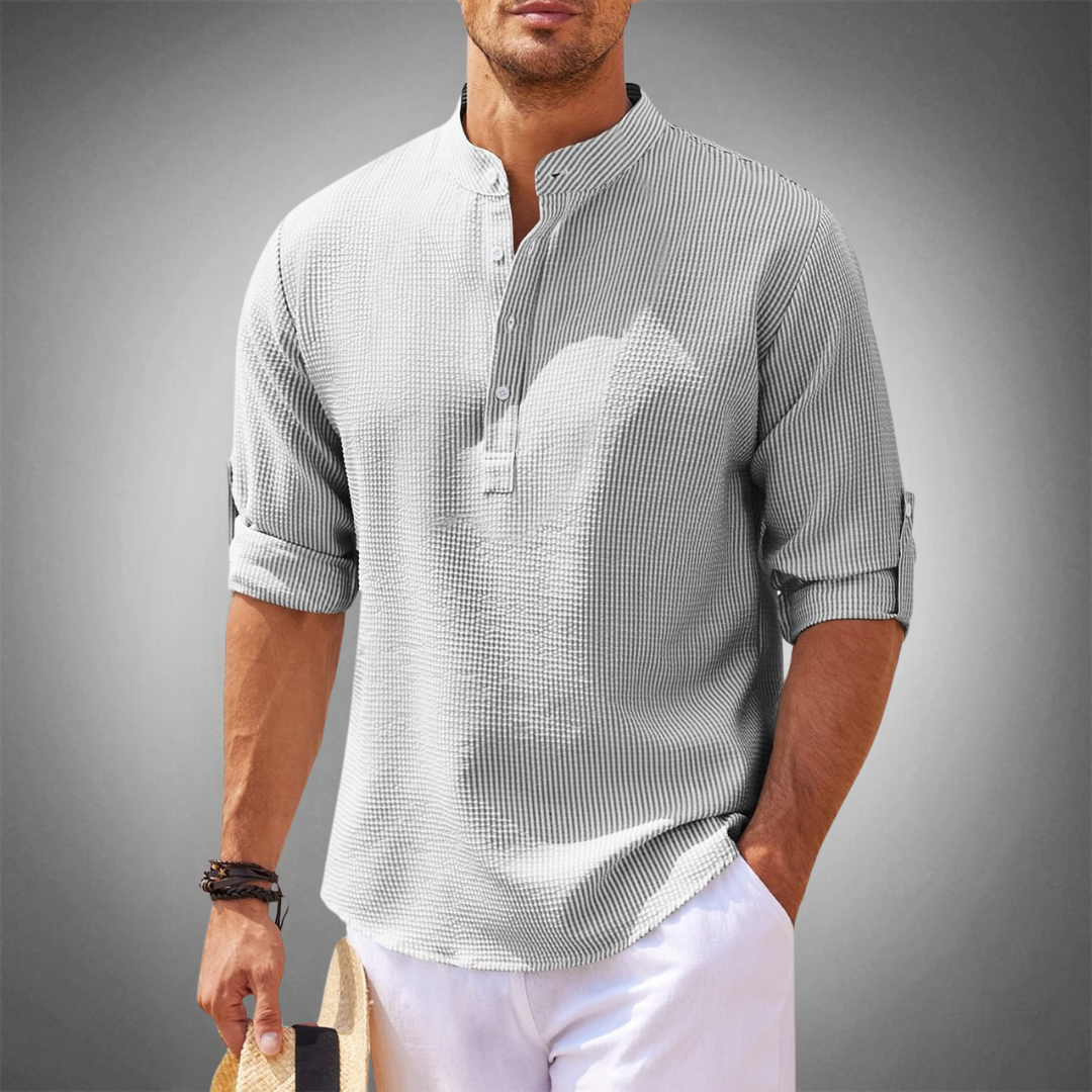 Herrenhemd Slim Fit Baumwolle - Atmungsaktives Langarm Hemd für Sommer und Freizeit