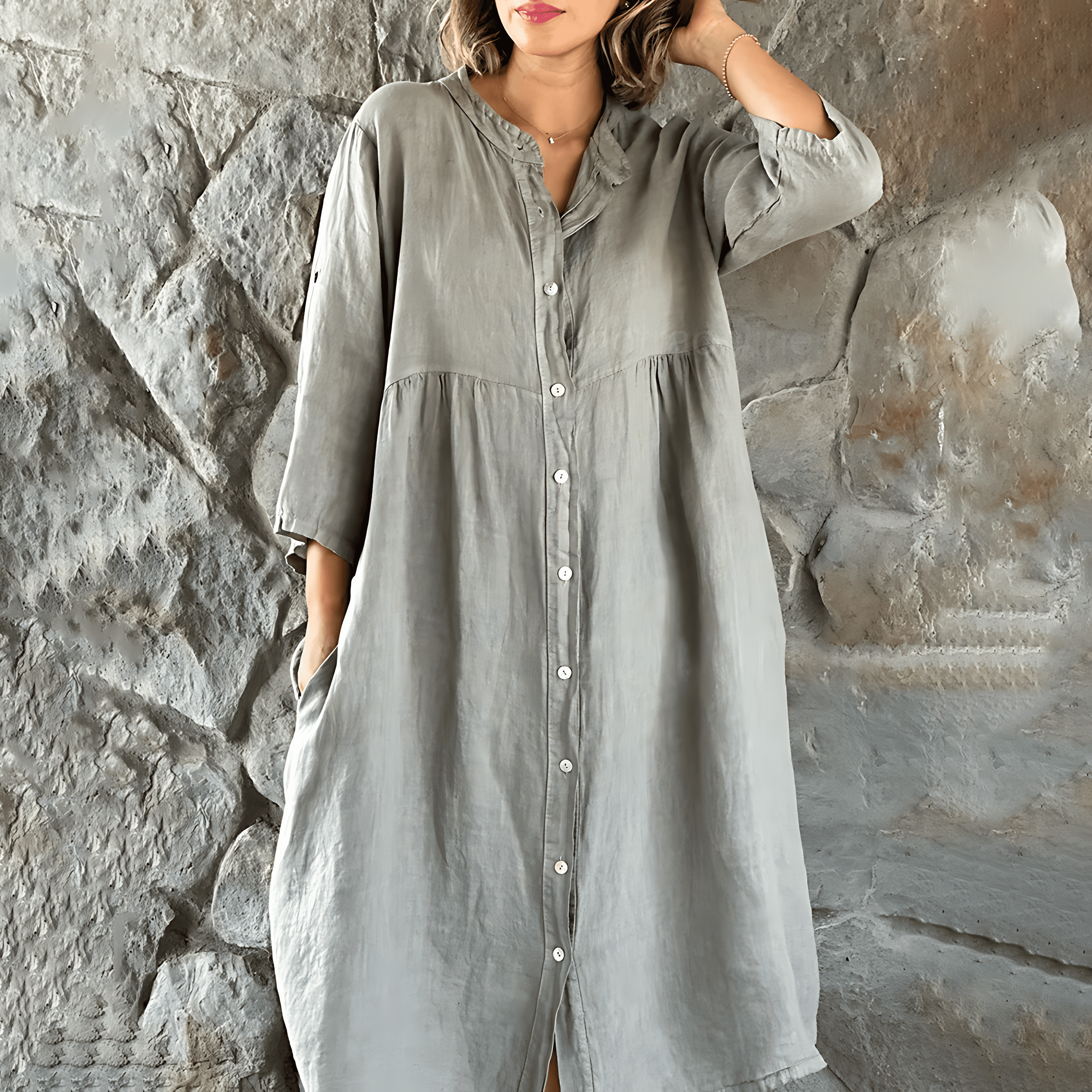 Knopfleiste Sommerkleid für Damen