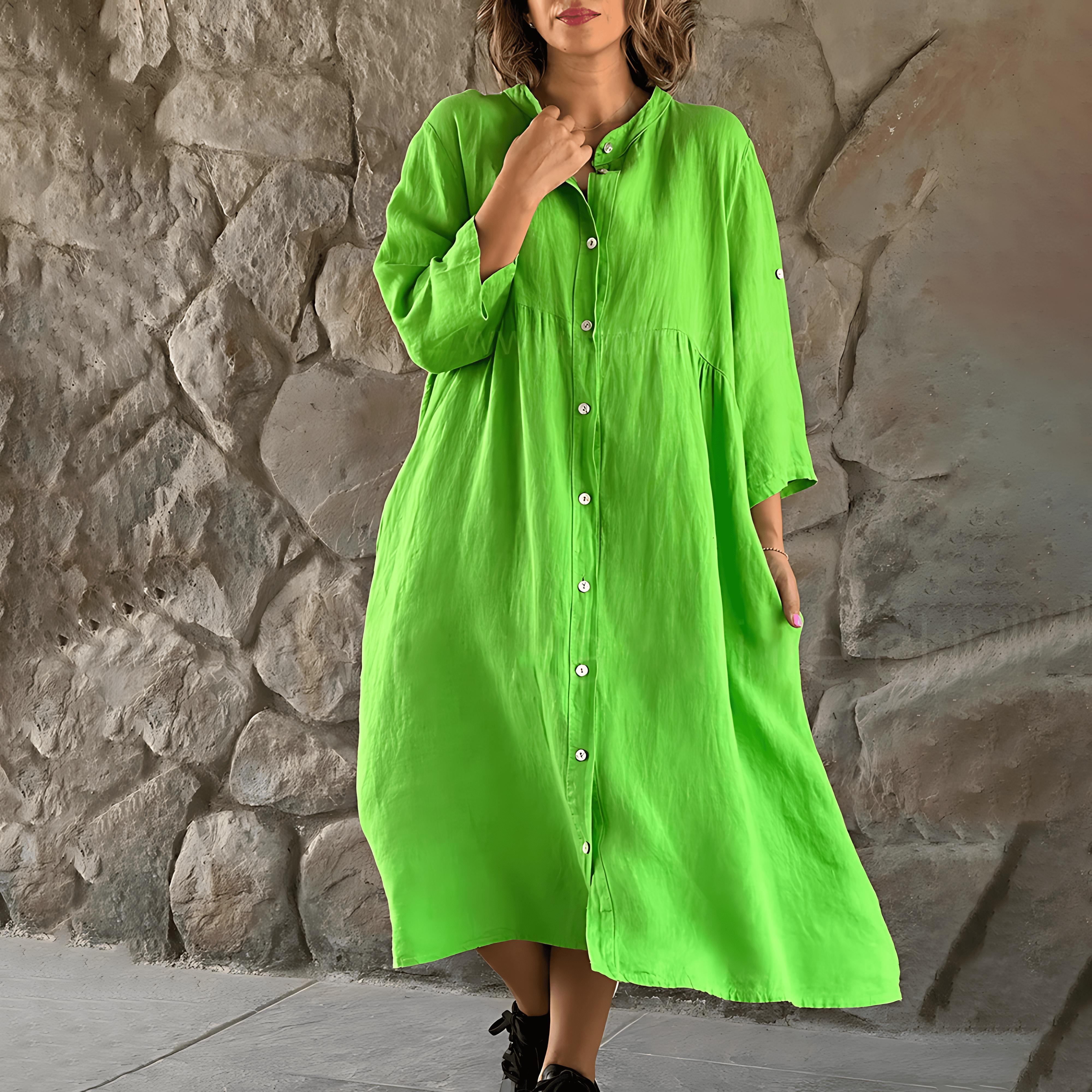 Knopfleiste Sommerkleid für Damen