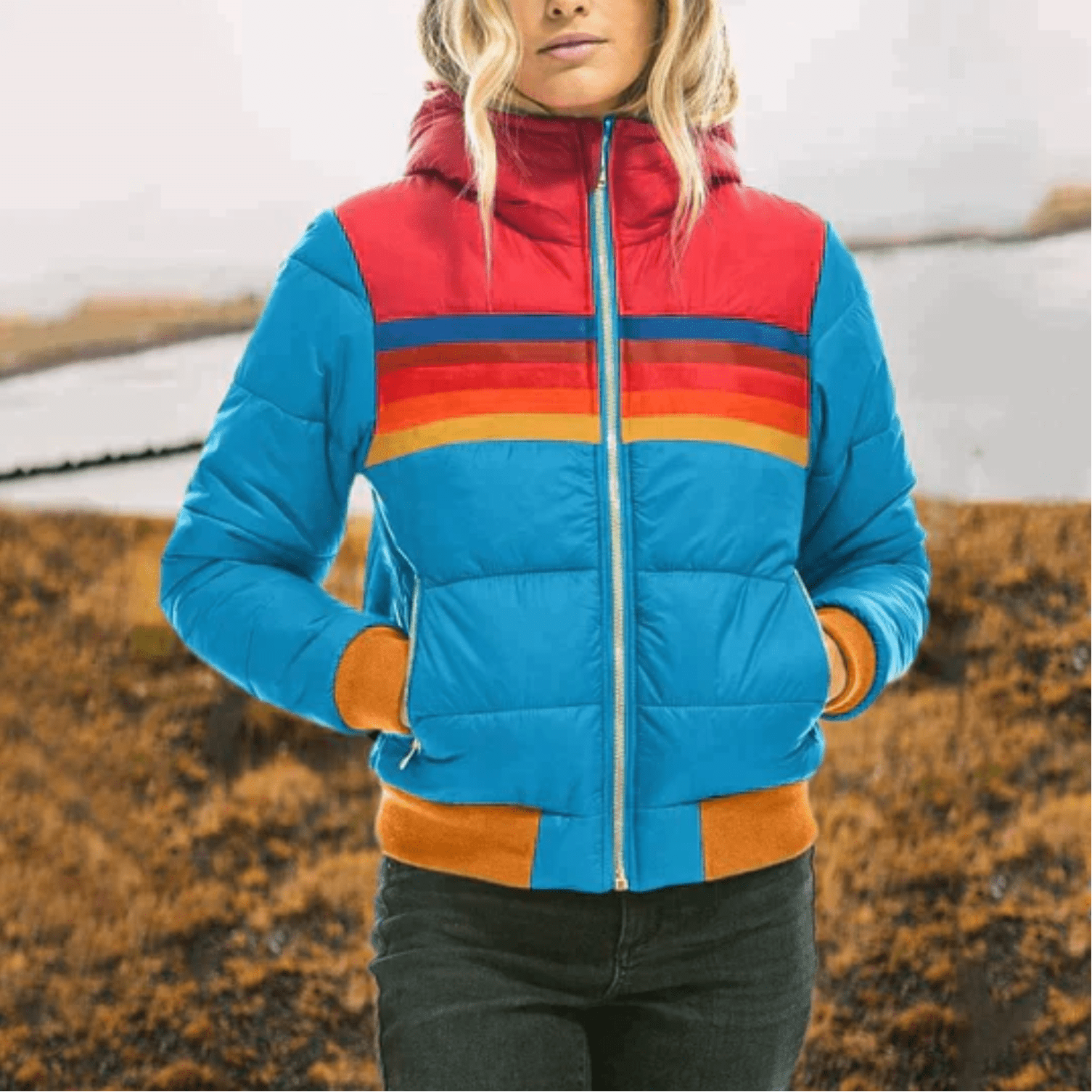 Frederikke Bunte Pufferjacke für Damen
