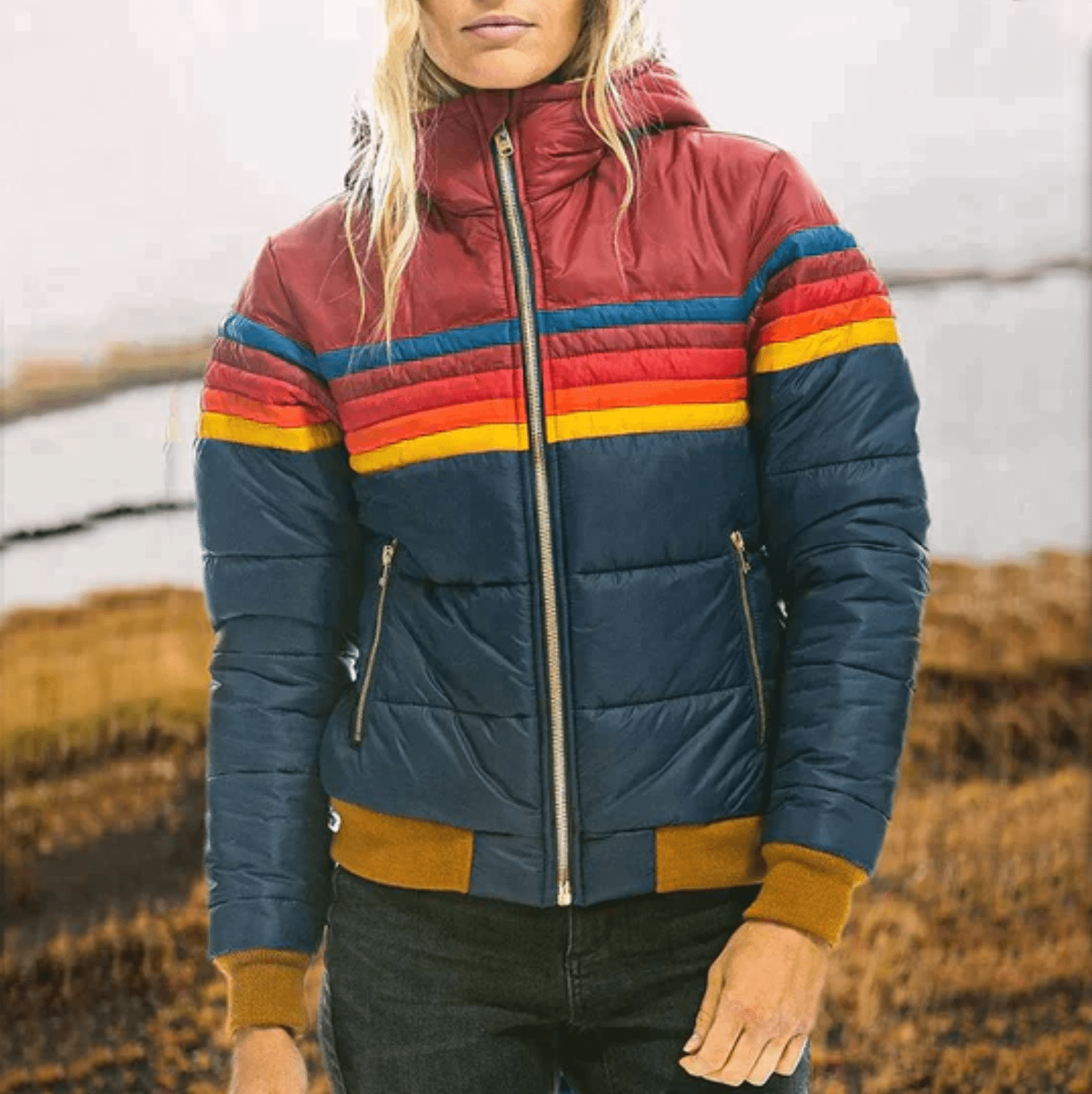 Frederikke Bunte Pufferjacke für Damen