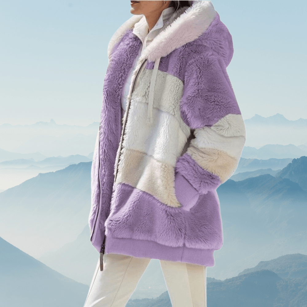 Kapuzensweatjacke aus Plüsch für Damen