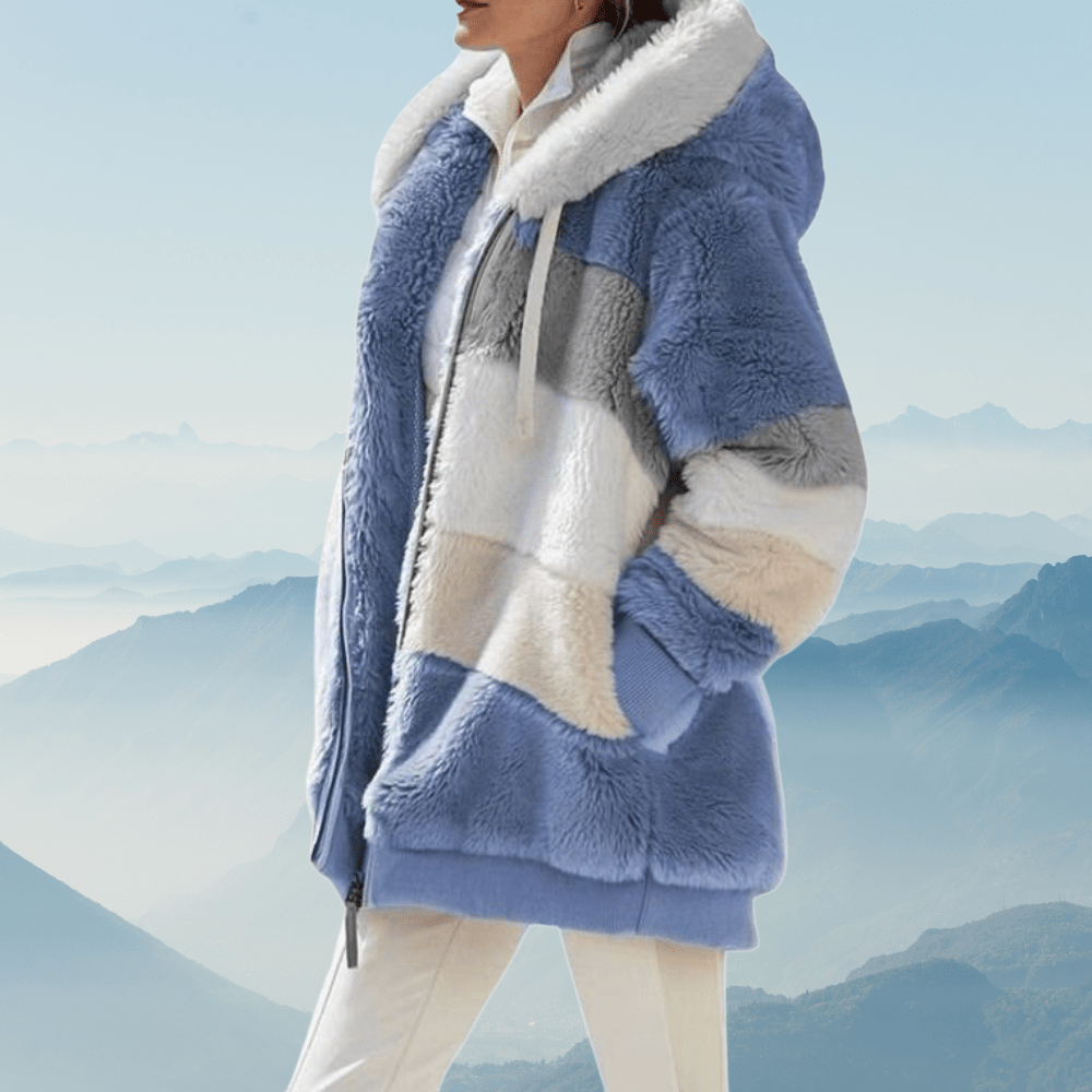 Kapuzensweatjacke aus Plüsch für Damen