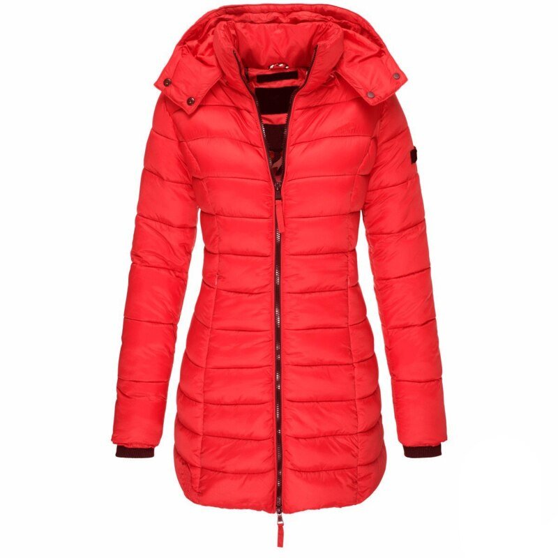 Wattierter Mantel mit Kapuze für Damen