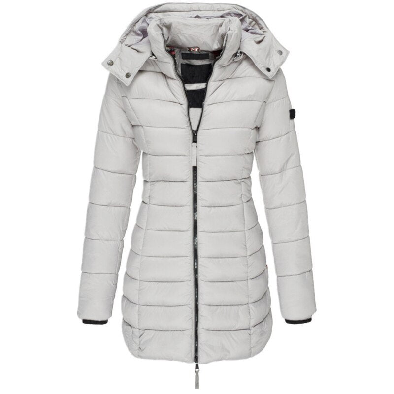 Wattierter Mantel mit Kapuze für Damen