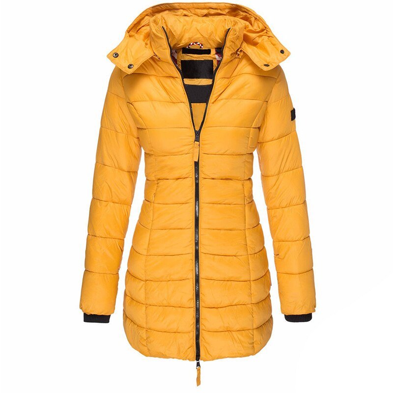 Wattierter Mantel mit Kapuze für Damen