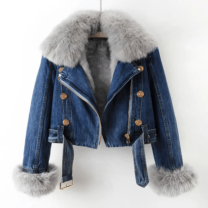 Liselotte Denimjacke mit Kunstpelz