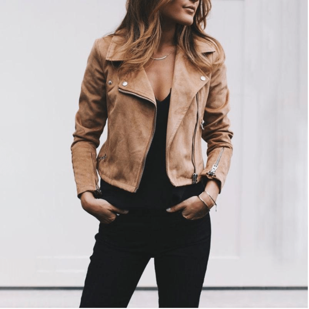 Mathilde Faux Suede Biker Jacket