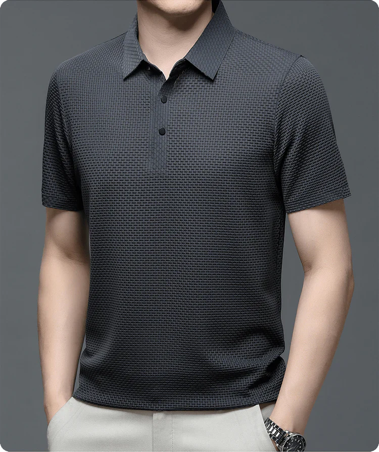 Elegantes Herren Mesh Polo Shirt – Atmungsaktives Poloshirt für Freizeit und Business