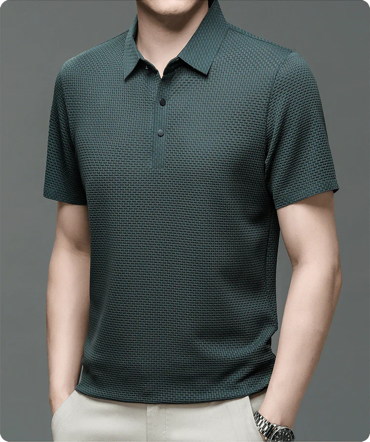 Elegantes Herren Mesh Polo Shirt – Atmungsaktives Poloshirt für Freizeit und Business