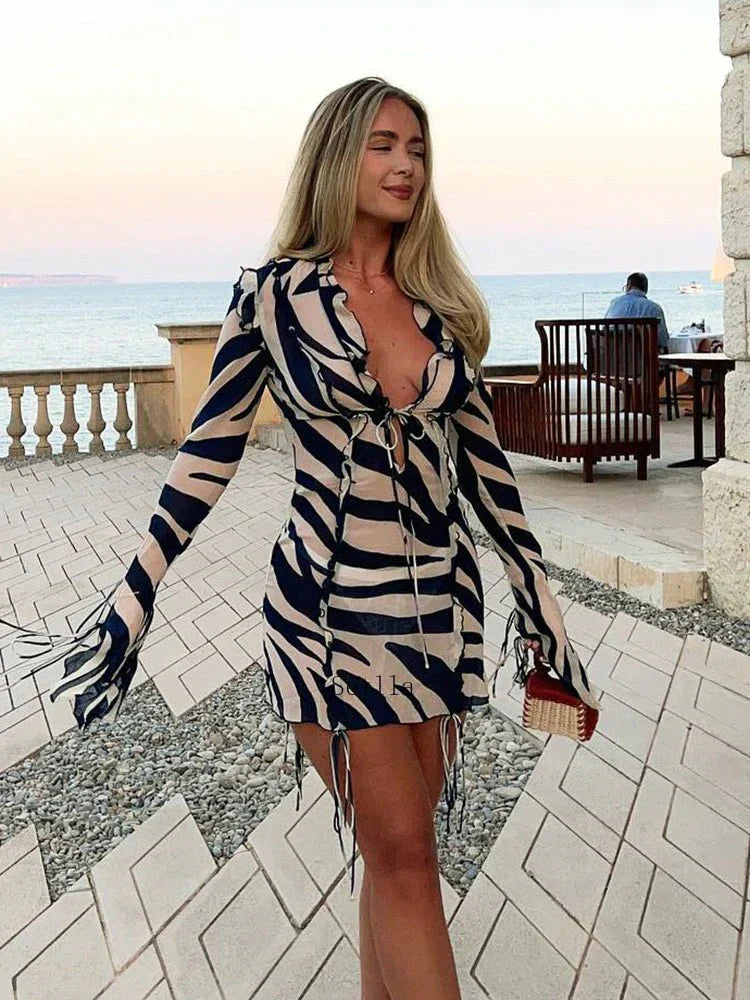 Zebradruck Minikleid für Damen
